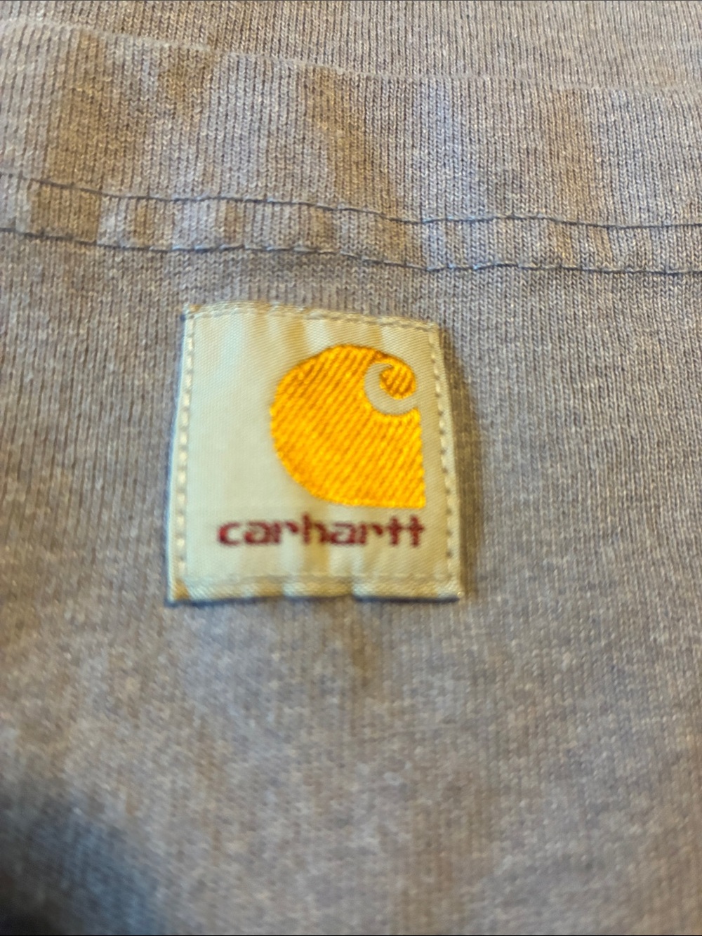 Carhartt woman’s Short-Sleeve Henley Pocket Tee in Heather Blue - Picture 3 of 5